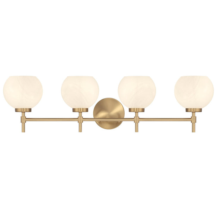 Lighting One E V6-L8-9621-4-322 Four Light Bathroom Vanity, Warm Brass