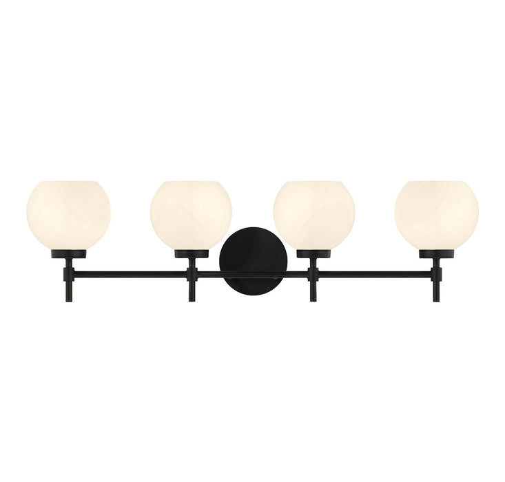 Lighting One E V6-L8-9621-4-BK Four Light Bathroom Vanity, Matte Black