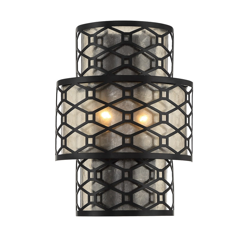 Lighting One E V6-L9-6102-2-89 Two Light Wall Sconce, Matte Black
