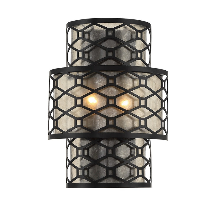 Lighting One E V6-L9-6102-2-89 Two Light Wall Sconce, Matte Black