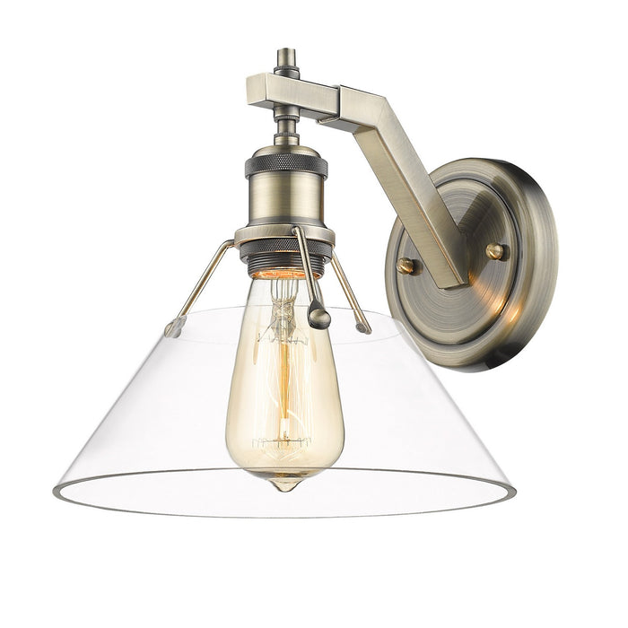 Golden 3306-1W AB-CLR One Light Wall Sconce, Aged Brass