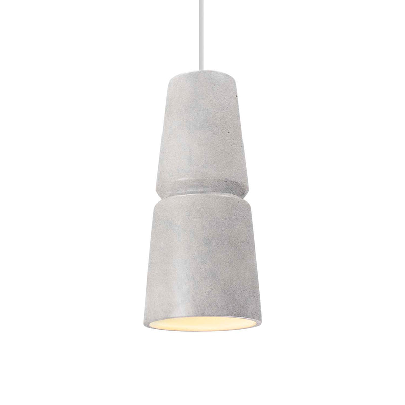 Justice Designs CER-6430-CONC-MBLK-WTCD One Light Pendant, Concrete