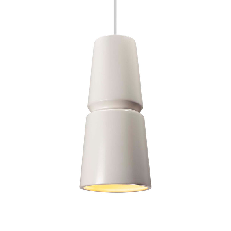 Justice Designs CER-6430-MAT-NCKL-WTCD One Light Pendant, Matte White