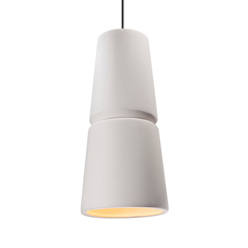 Justice Designs CER-6435-BIS-CROM-BKCD One Light Pendant, Bisque