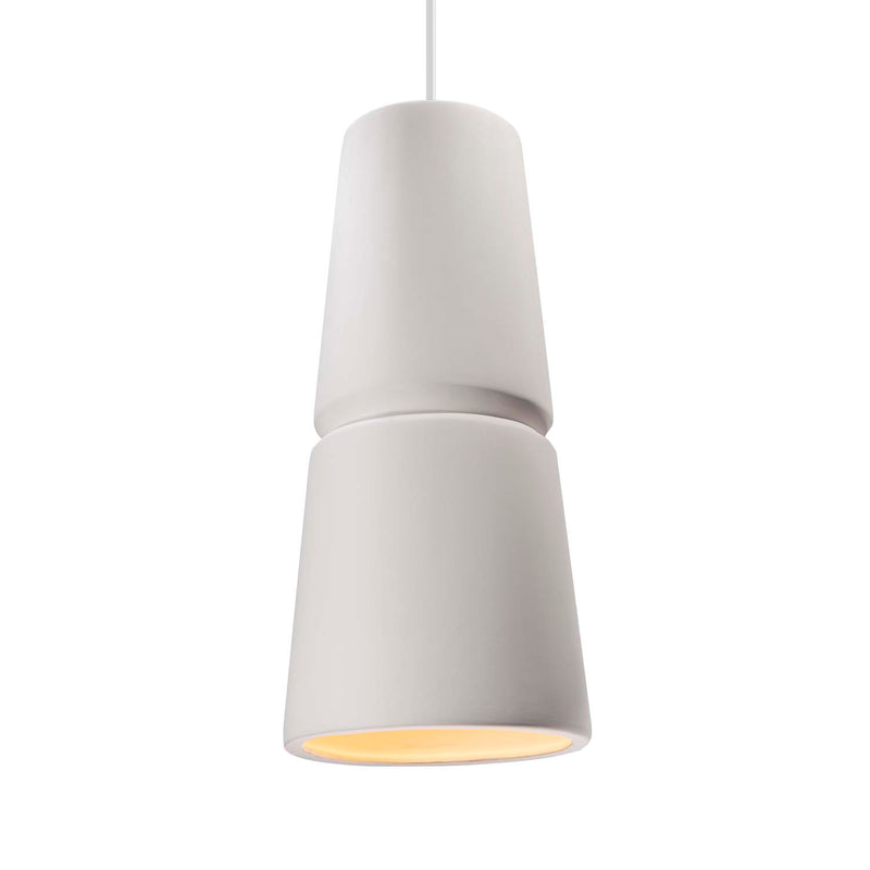 Justice Designs CER-6435-BIS-CROM-WTCD One Light Pendant, Bisque