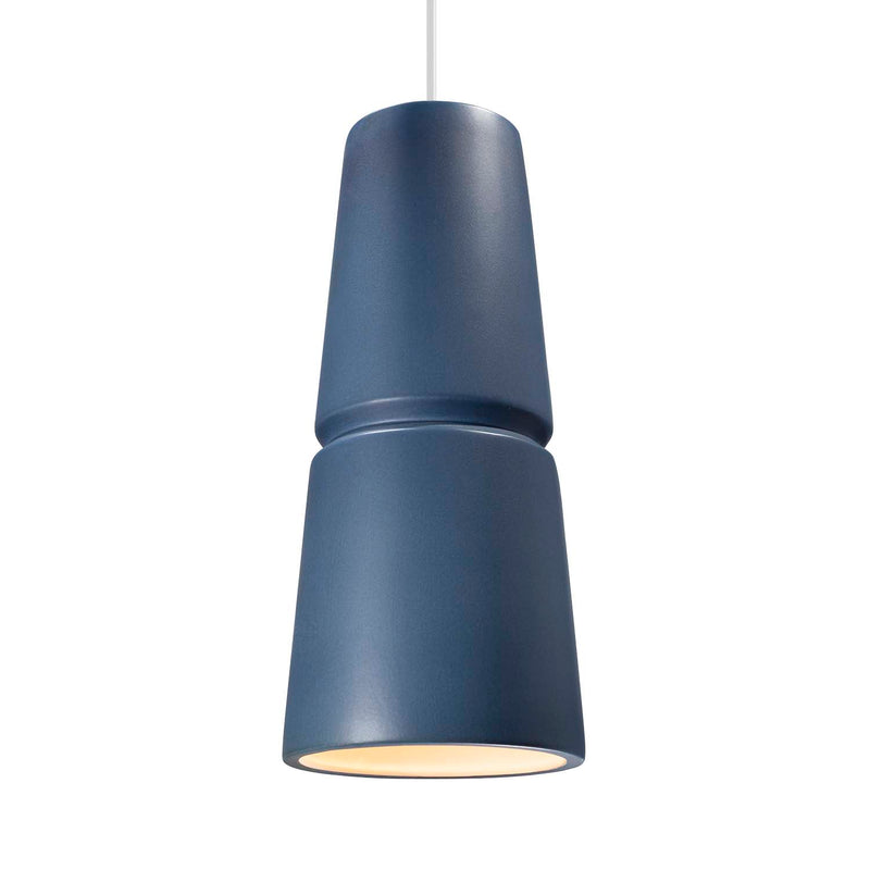 Justice Designs CER-6435-MID-DBRZ-WTCD One Light Pendant, Midnight Sky