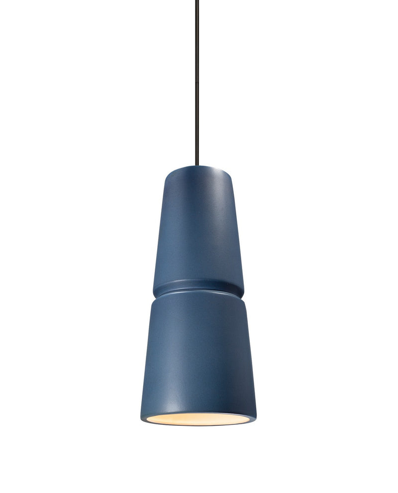 Justice Designs CER-6435-MID-MBLK-RIGID One Light Pendant, Midnight Sky