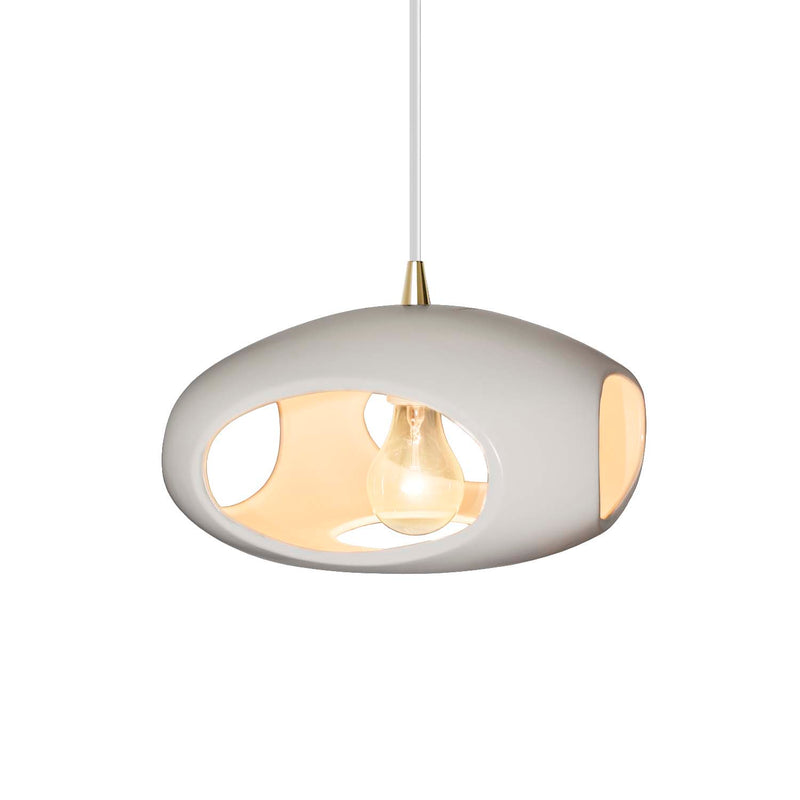 Justice Designs CER-6440-BIS-ABRS-WTCD One Light Pendant, Bisque