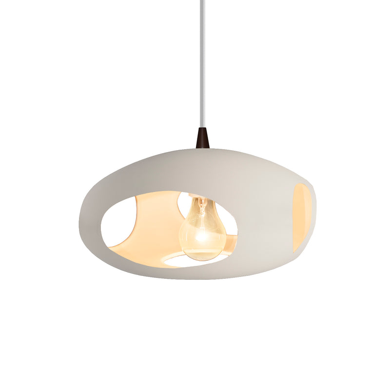 Justice Designs CER-6440-BIS-DBRZ-WTCD One Light Pendant, Bisque