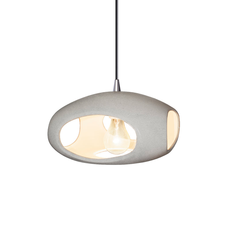 Justice Designs CER-6440-CONC-CROM-BKCD One Light Pendant, Concrete