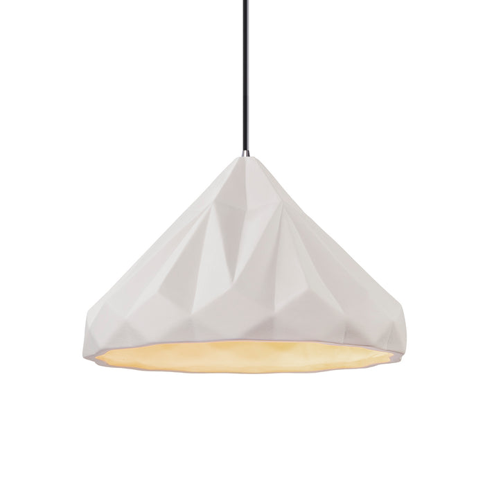 Justice Designs CER-6450-BIS-CROM-BKCD One Light Pendant, Bisque