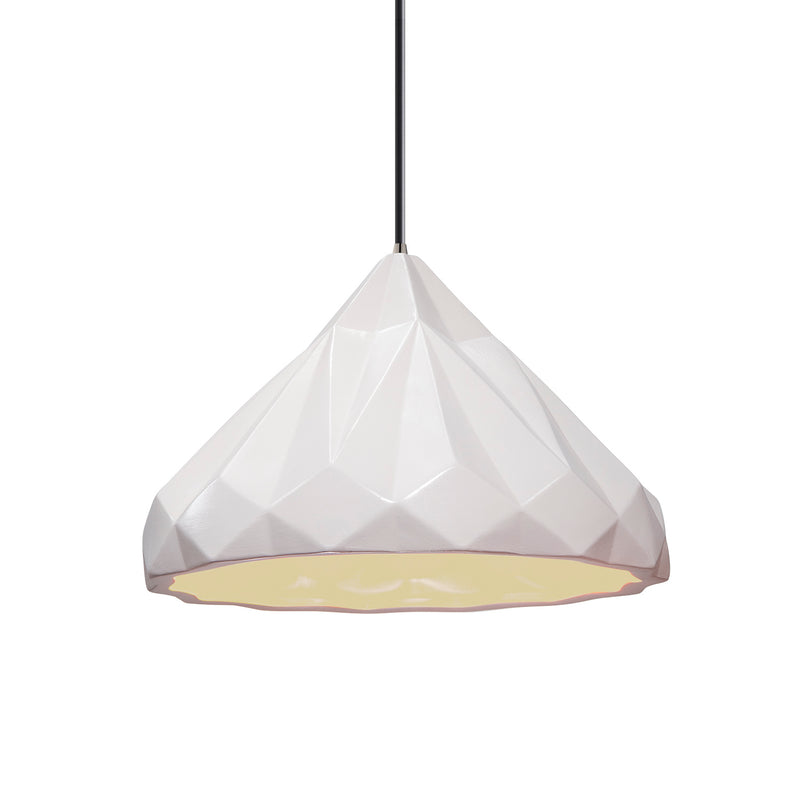 Justice Designs CER-6450-MAT-NCKL-BKCD One Light Pendant, Matte White