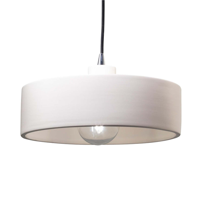 Justice Designs CER-6460-BIS-CROM-BKCD One Light Pendant, Bisque