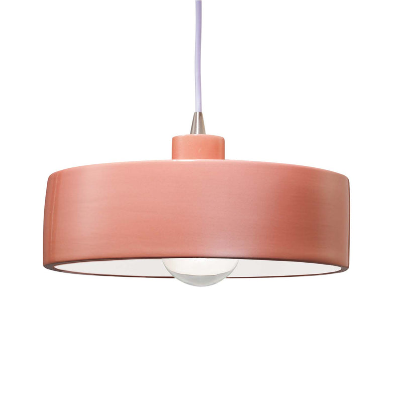 Justice Designs CER-6460-BSH-NCKL-WTCD One Light Pendant, Gloss Blush