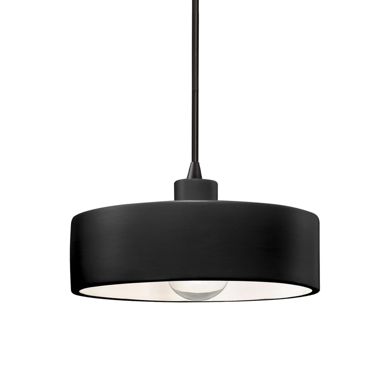 Justice Designs CER-6460-CRB-MBLK-BKCD One Light Pendant, Carbon - Matte Black