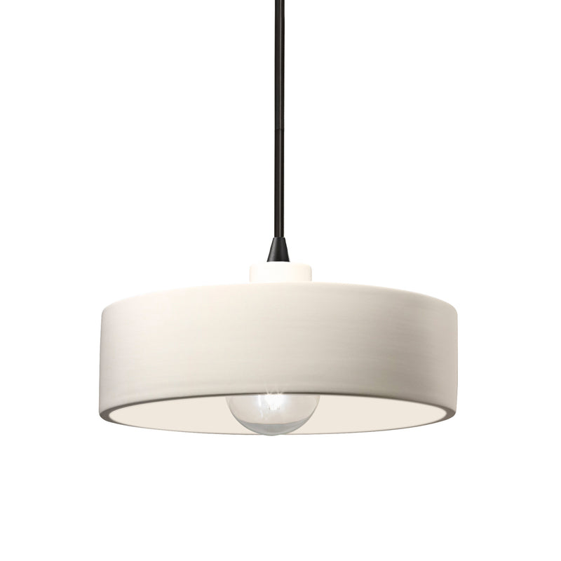 Justice Designs CER-6460-MAT-MBLK-BKCD One Light Pendant, Matte White