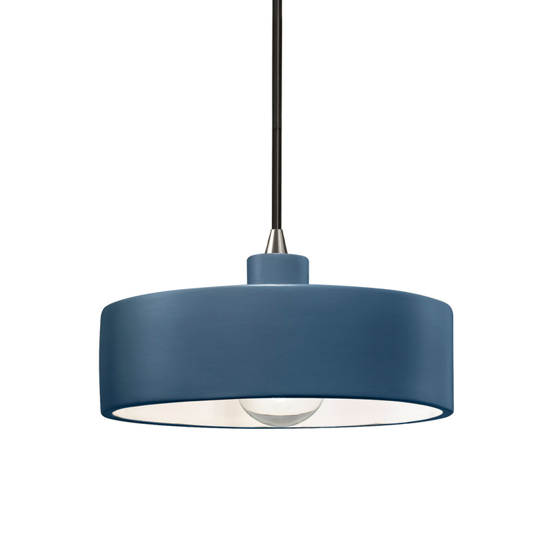Justice Designs CER-6460-MID-NCKL-BKCD One Light Pendant, Midnight Sky