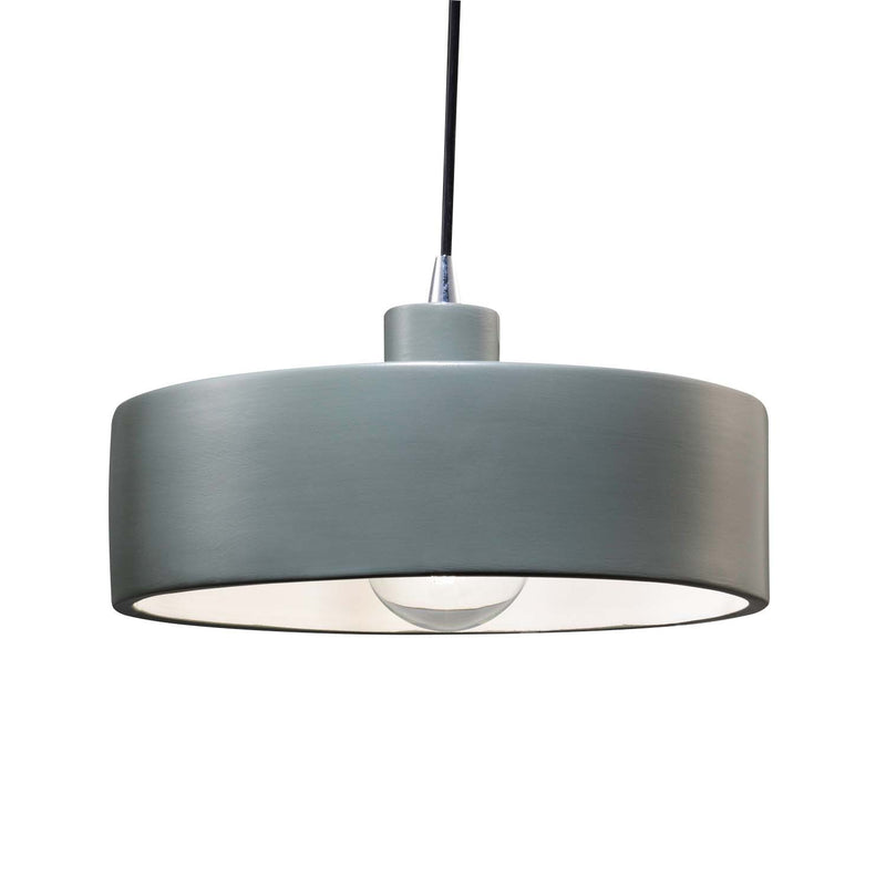 Justice Designs CER-6460-PWGN-CROM-BKCD One Light Pendant, Pewter Green