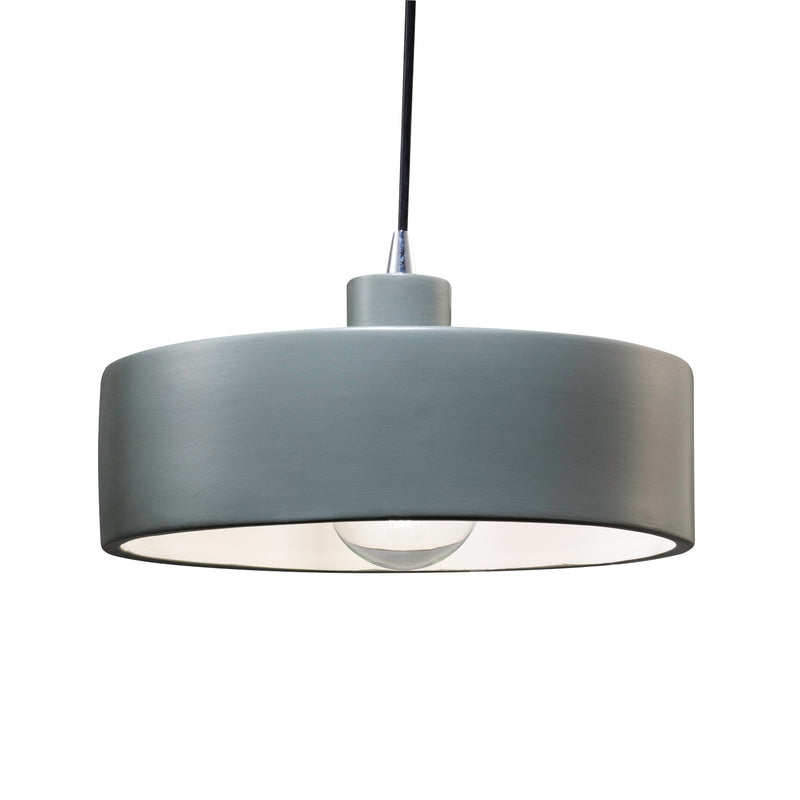 Justice Designs CER-6460-PWGN-CROM-WTCD One Light Pendant, Pewter Green