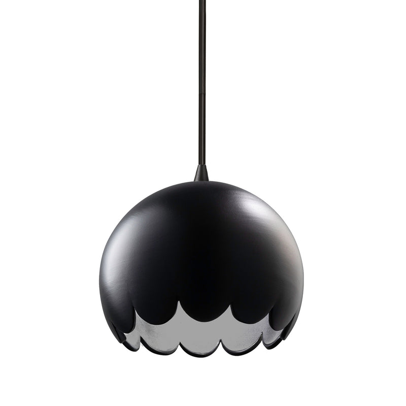 Justice Designs CER-6470-CRB-MBLK-BKCD One Light Pendant, Carbon - Matte Black