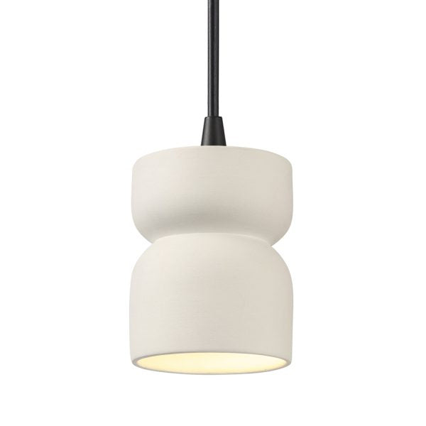 Justice Designs CER-6500-MAT-MBLK-BKCD One Light Pendant, Matte White
