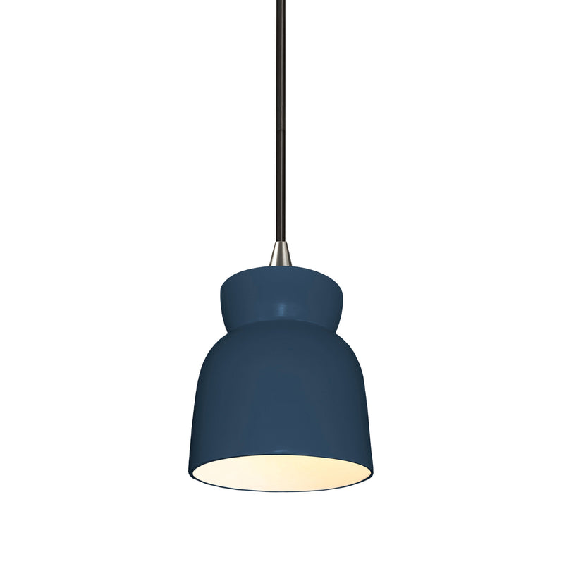 Justice Designs CER-6515-MID-NCKL-BKCD One Light Pendant, Midnight Sky