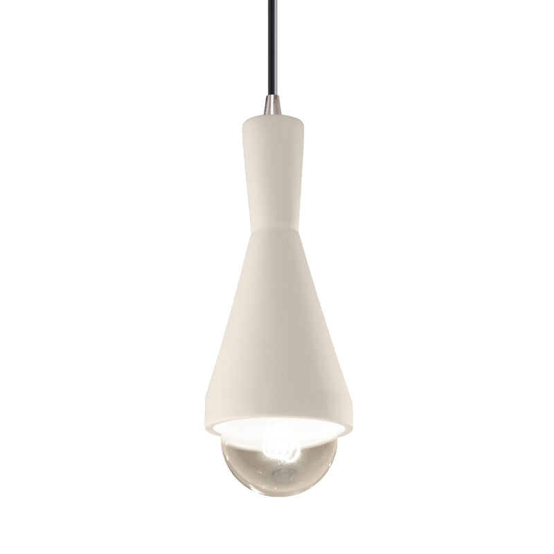 Justice Designs CER-6520-MAT-NCKL-BKCD One Light Pendant, Matte White