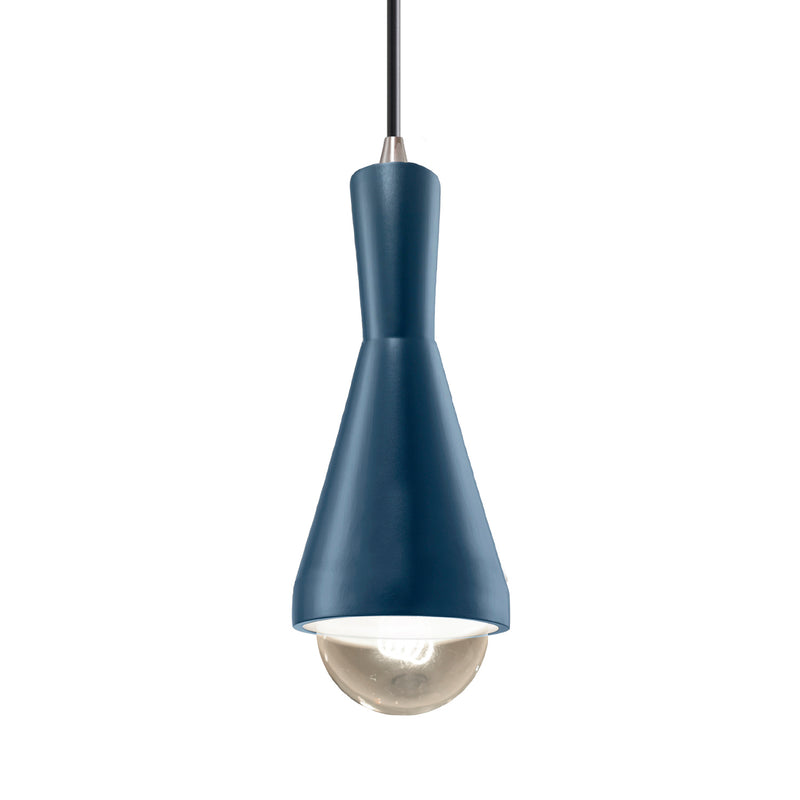 Justice Designs CER-6520-MID-NCKL-BKCD One Light Pendant, Midnight Sky