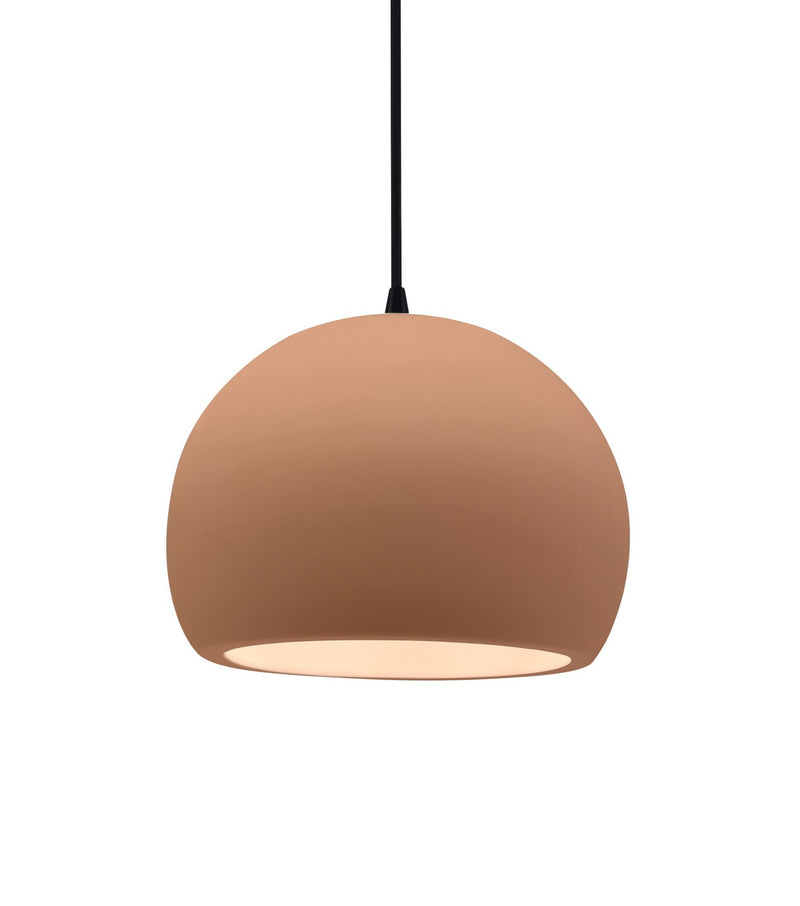 Justice Designs CER-6530-ADOB-MBLK-BKCD One Light Pendant, Adobe