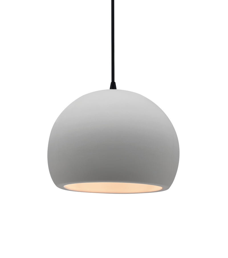 Justice Designs CER-6530-BIS-MBLK-BKCD One Light Pendant, Bisque