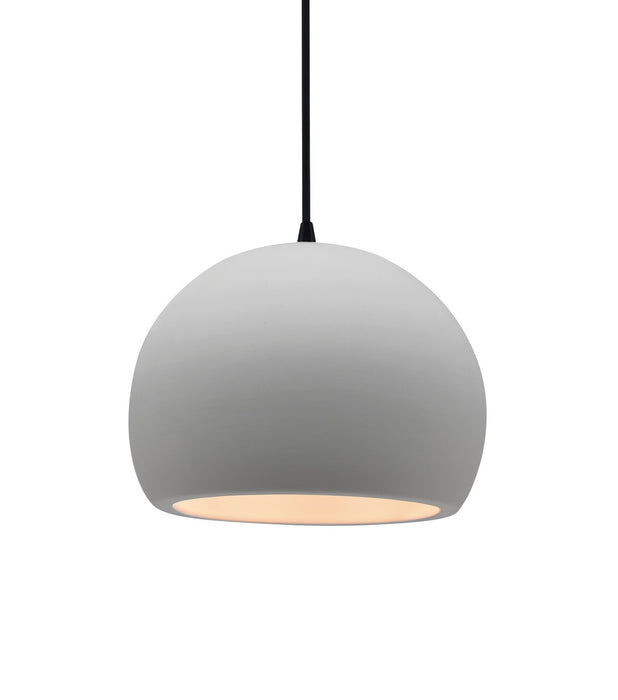 Justice Designs CER-6530-BIS-MBLK-BKCD One Light Pendant, Bisque