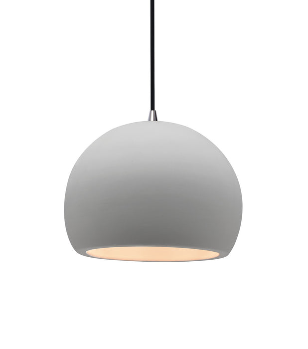 Justice Designs CER-6530-BIS-NCKL-BKCD One Light Pendant, Bisque