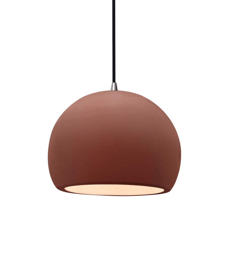 Justice Designs CER-6530-CLAY-NCKL-BKCD One Light Pendant, Canyon Clay