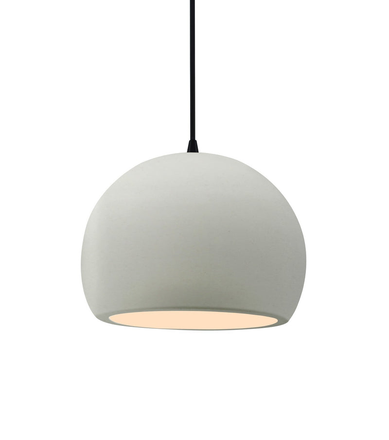 Justice Designs CER-6530-MAT-MBLK-BKCD One Light Pendant, Matte White