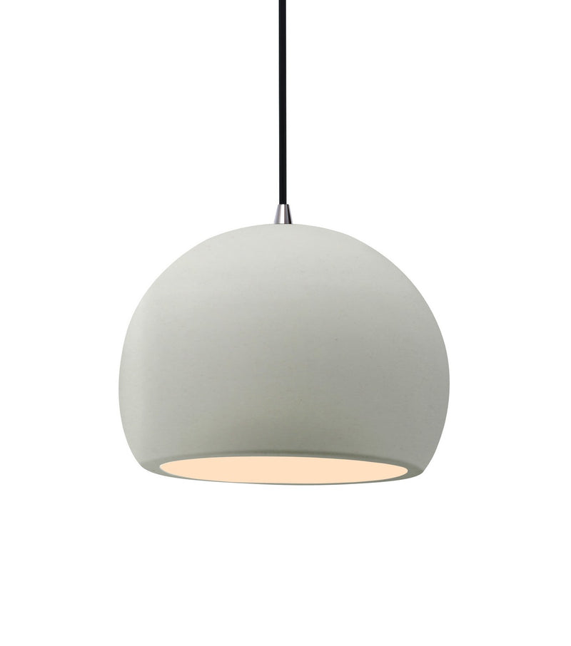 Justice Designs CER-6530-MAT-NCKL-BKCD One Light Pendant, Matte White