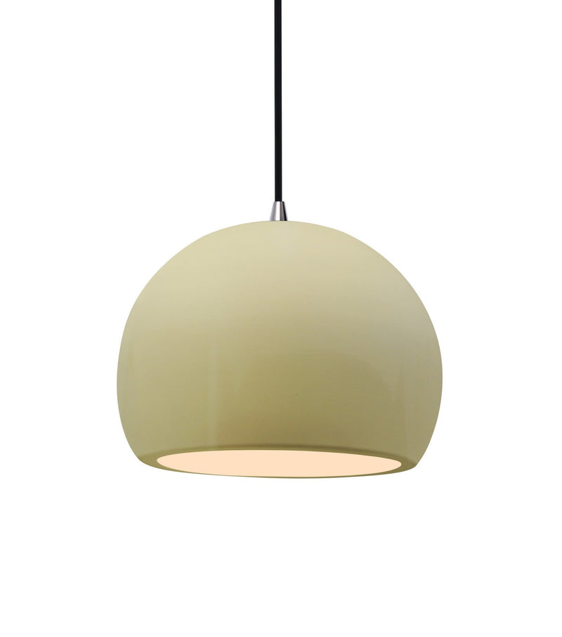 Justice Designs CER-6530-VAN-NCKL-BKCD One Light Pendant, Vanilla (Gloss)