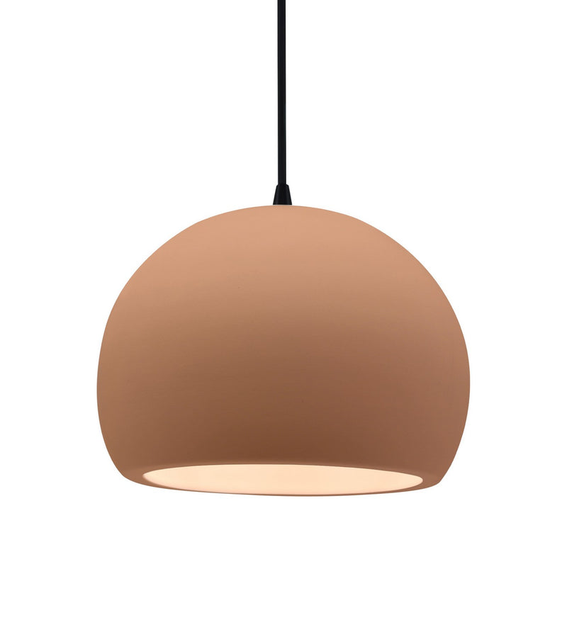 Justice Designs CER-6533-ADOB-MBLK-BKCD One Light Pendant, Adobe