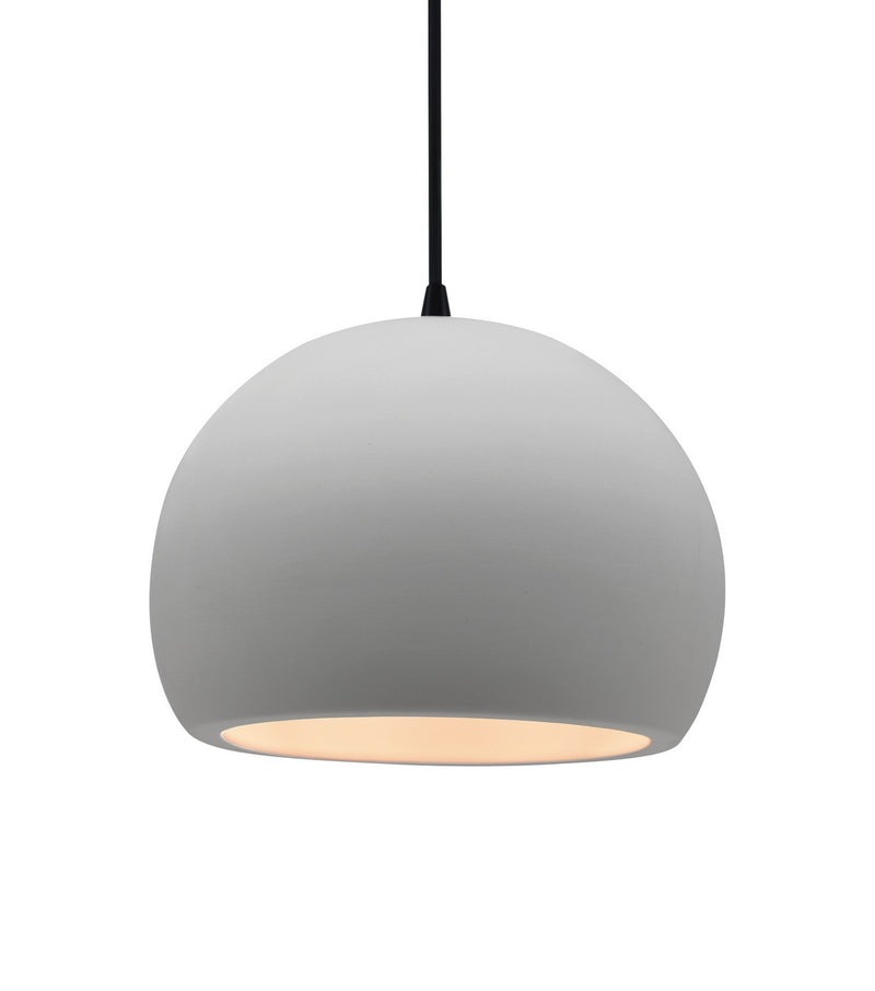 Justice Designs CER-6533-BIS-MBLK-BKCD One Light Pendant, Bisque