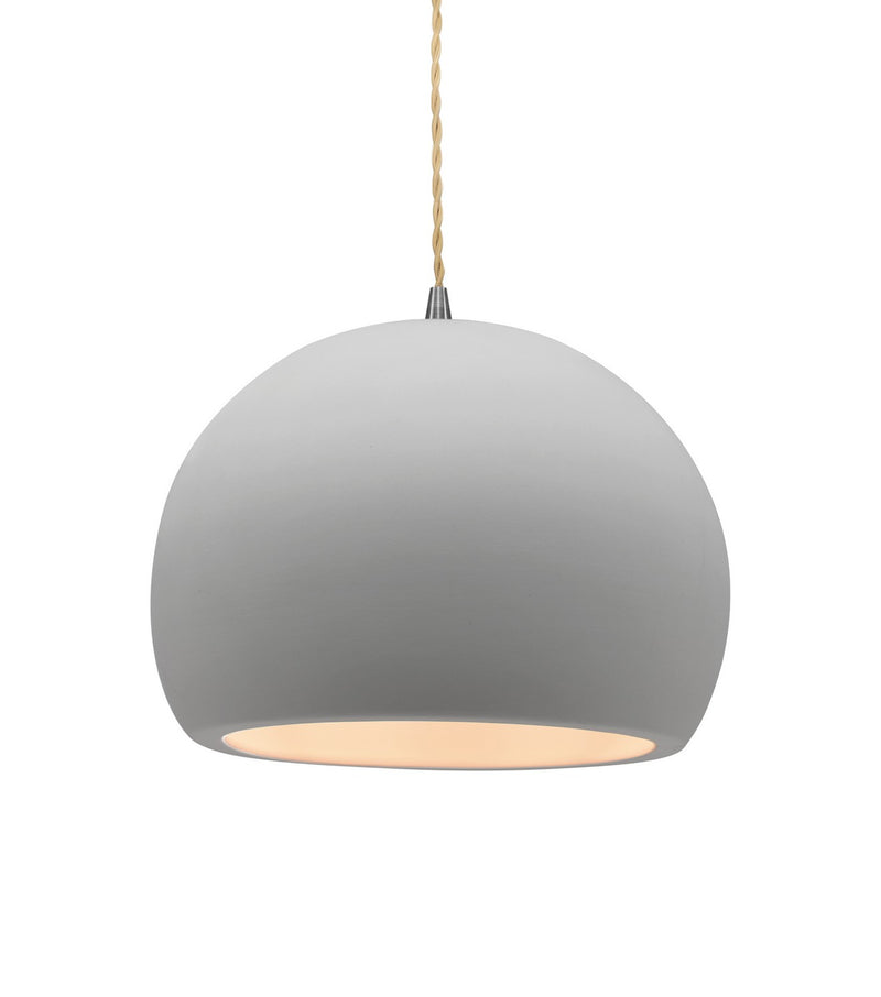 Justice Designs CER-6533-BIS-NCKL-BEIG-TWST One Light Pendant, Bisque