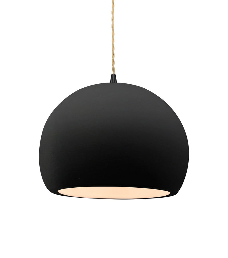 Justice Designs CER-6533-CRB-MBLK-BEIG-TWST One Light Pendant, Carbon - Matte Black