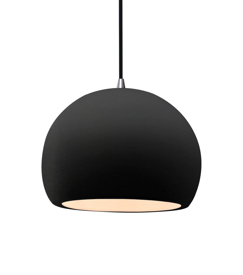 Justice Designs CER-6533-CRB-NCKL-BKCD One Light Pendant, Carbon - Matte Black
