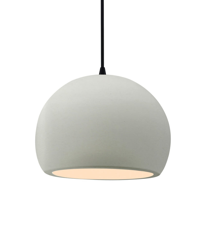 Justice Designs CER-6533-MAT-MBLK-BKCD One Light Pendant, Matte White