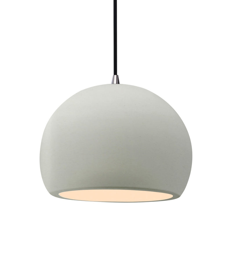 Justice Designs CER-6533-MAT-NCKL-BKCD One Light Pendant, Matte White