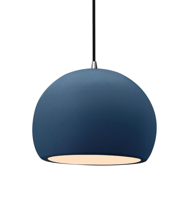 Justice Designs CER-6533-MID-NCKL-BKCD One Light Pendant, Midnight Sky