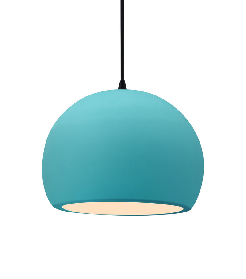 Justice Designs CER-6533-RFPL-MBLK-BKCD One Light Pendant, Reflecting Pool
