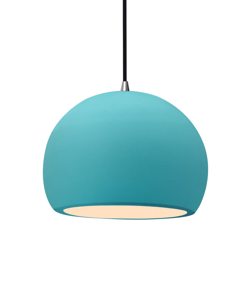Justice Designs CER-6533-RFPL-NCKL-BKCD One Light Pendant, Reflecting Pool