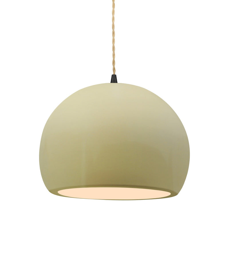 Justice Designs CER-6533-VAN-MBLK-BEIG-TWST One Light Pendant, Vanilla (Gloss)
