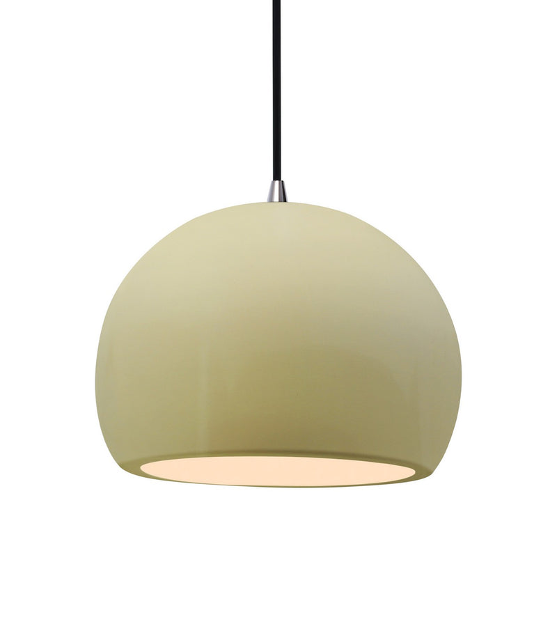 Justice Designs CER-6533-VAN-NCKL-BKCD One Light Pendant, Vanilla (Gloss)