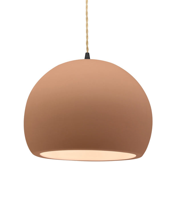 Justice Designs CER-6535-ADOB-MBLK-BEIG-TWST One Light Pendant, Adobe