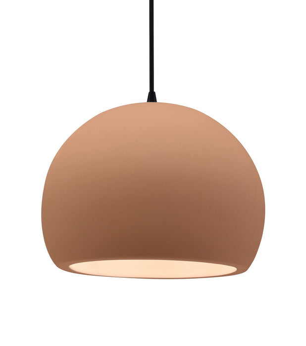 Justice Designs CER-6535-ADOB-MBLK-BKCD One Light Pendant, Adobe